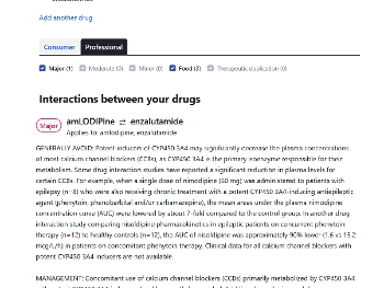 drugs.com interactions: amlodipine, enzalutamide