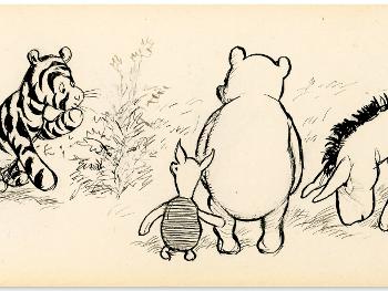 Tigger, Piglet, Pooh, Eeyore - E H Shepard illustration