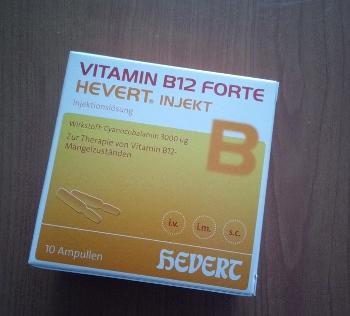 a box of vitamin B12 ampules