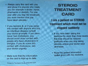 Photo of Steroid Card