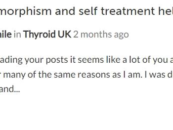 Last post from on Thyroid UK. 