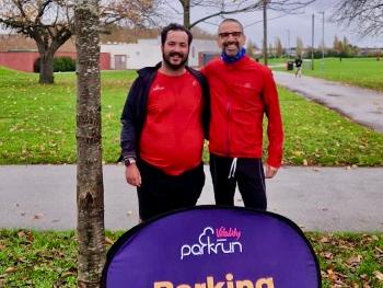 Luis and me at Barking parkrun