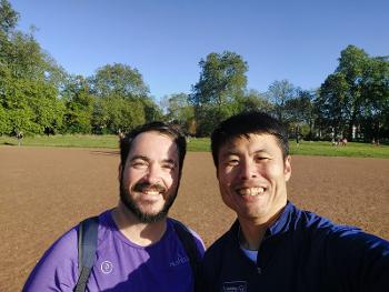 Me and Wei in Clapham Common parkrun