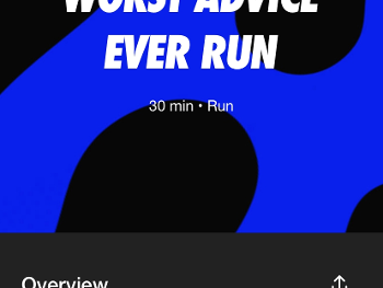 Screenshot of “worst advice ever run” with explanation below