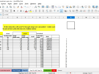 picture of spreadsheet to calculate percentages within range
