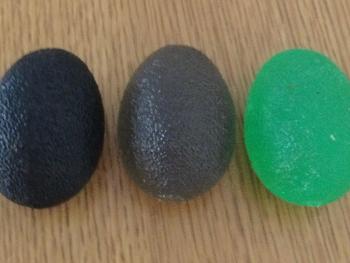 Rubber balls for exercising hands.