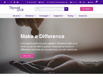 Screenshot of Thyroid UK website
