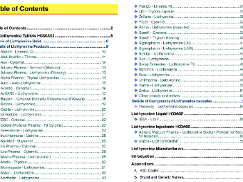 Screenshot of Table of Contents showing what I have got