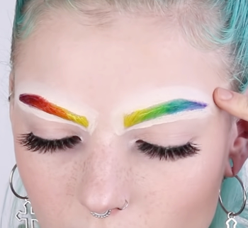 Rainbow coloured eyebrows (not what is being discussed)