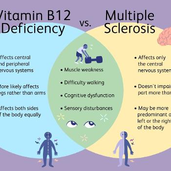 Vitamin B12 deficiency vs multiple sclerosis 