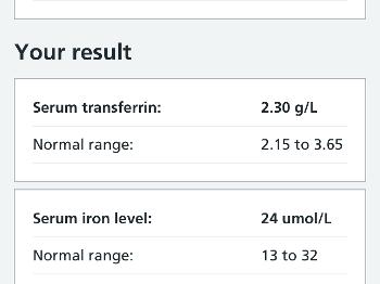Iron test results