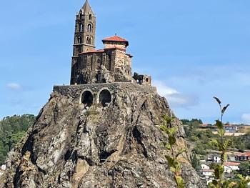 Church on top of an ex-volcano in France