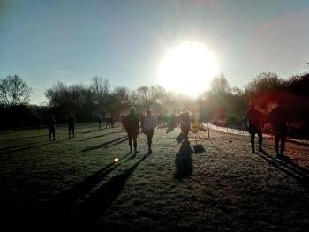 Parkrun in the cold.  Photo not by me!