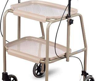 Indoor rollator with tray