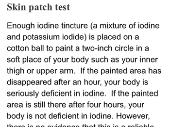 Iodine Test patch