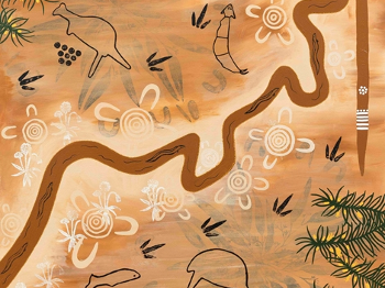 River art by Leanne Redpath (Dharug women & artist)