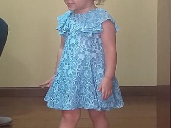 Little girl in blue dress
