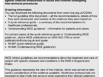 Extract from NICE pdf about having dental treatment and heart problems 