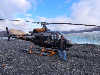 Helicopter ride to glaciers