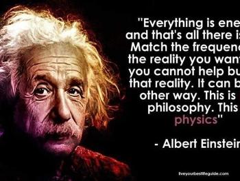 Image of Einstein describing one of his truth. 