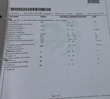 blood report