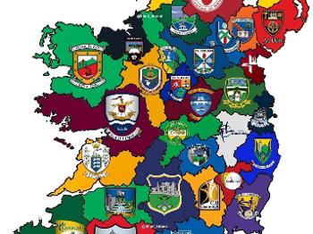 Colour photo of map of Ireland 