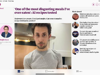 Guardian article about faulty AI food recipes 