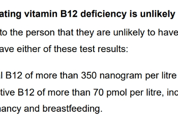 Draft Nice guidelines for B12