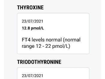 Thyroid results. 