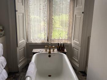 Bath overlooking window