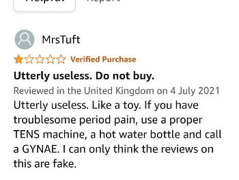 Screenshot of a product review, 1 star. 
