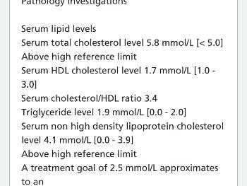 Cholesterol blood results