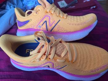 Yellow New Balance 1080 v12 running shoes