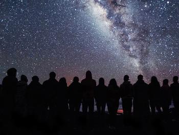 People stargazing