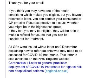 Reply from NHS England.