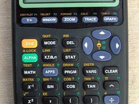 A scientific calculator showing a sine wave.