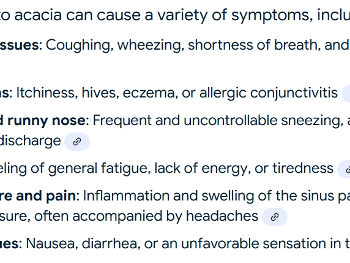 Acacia intolerance