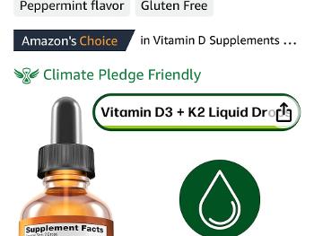 Vitamin D3, K2 in MCT peppermint oil