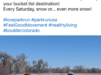 parkrunners in the snow in Colorado 