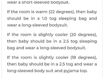 Room temp vs baby clothes