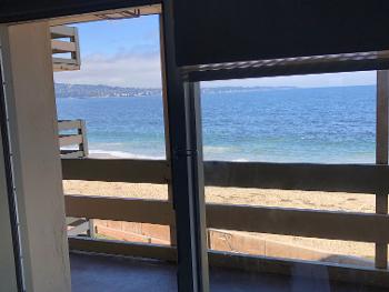 Room view at the tides, Monterey off in the distance 