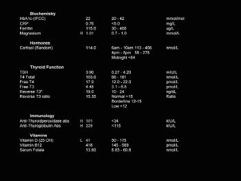 Thyroid Panel Lab Results.