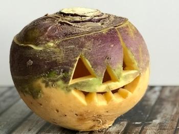 When I was a kid in the UK we carved a turnip. At some point, pumpkins took over.