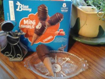 Tiny chocolate covered ice cream cone