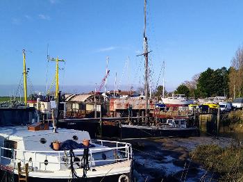 Boatyard with the tide out