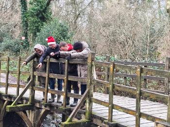 Playing pooh Sticks 