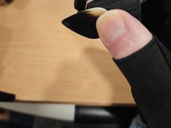 another vcr glove pic - holding a guitar pic