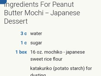 Peanut butter mochi recipe