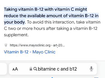 B12 and vitamin C