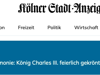 Screenshot from Kölner Stadtanzeiger website reporting on the coronation... 